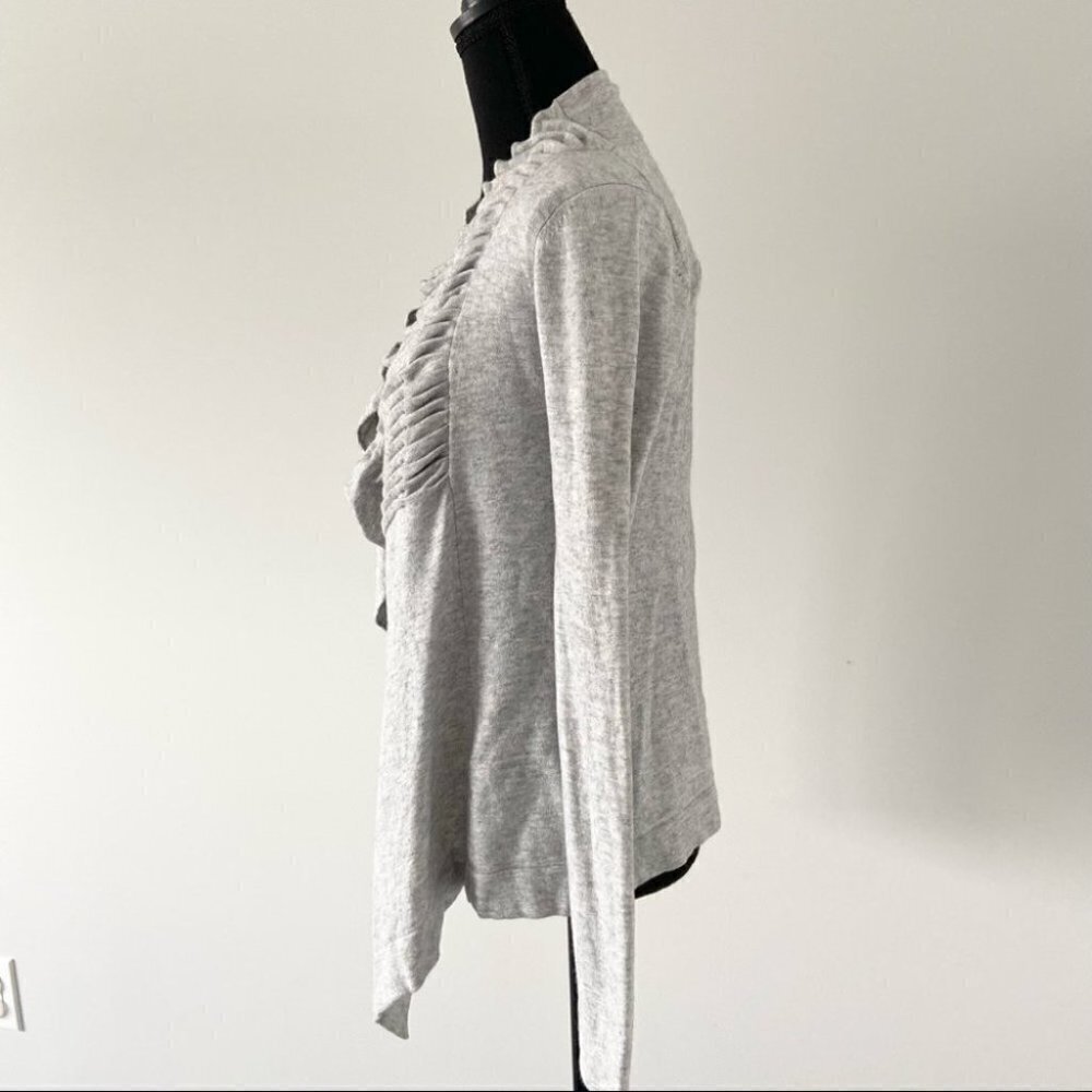 Line Ruched Front Ruffles Cash Cardigan - Picture 2 of 14